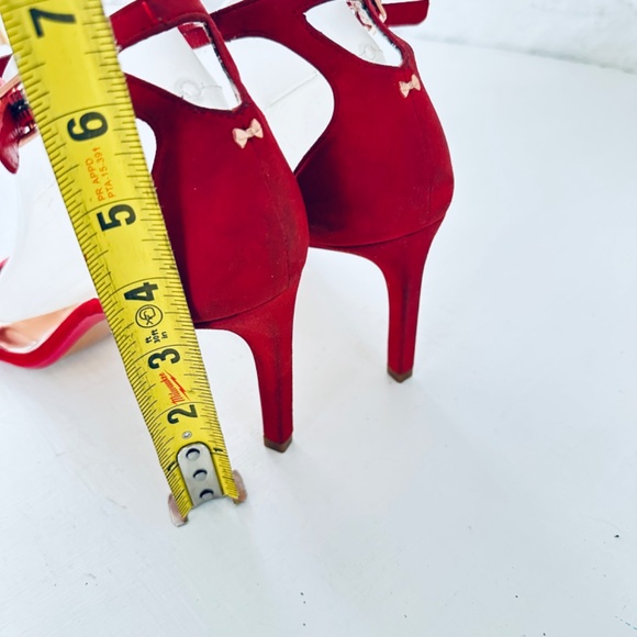 Ted Baker Ulanis Red Suede High Heel Sandals Shoes UK 8.5 EU 41.5 US 11 - Picture 7 of 8